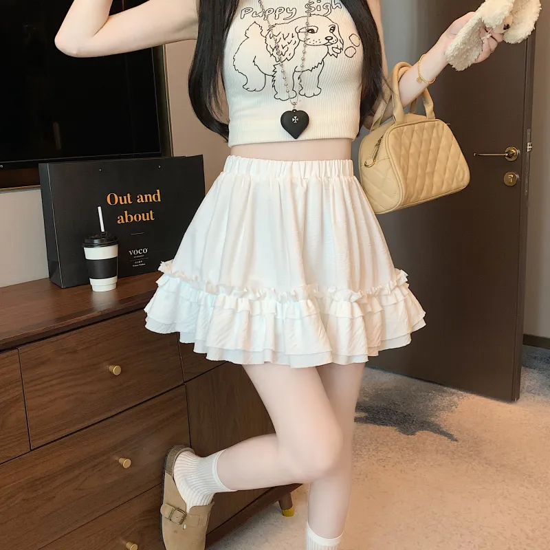 Flowers In Water Casual Short Skirts Women's-3