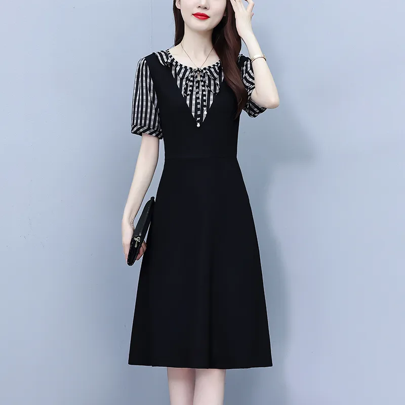 Flowers In Water Short Sleeved Dress Women's-4