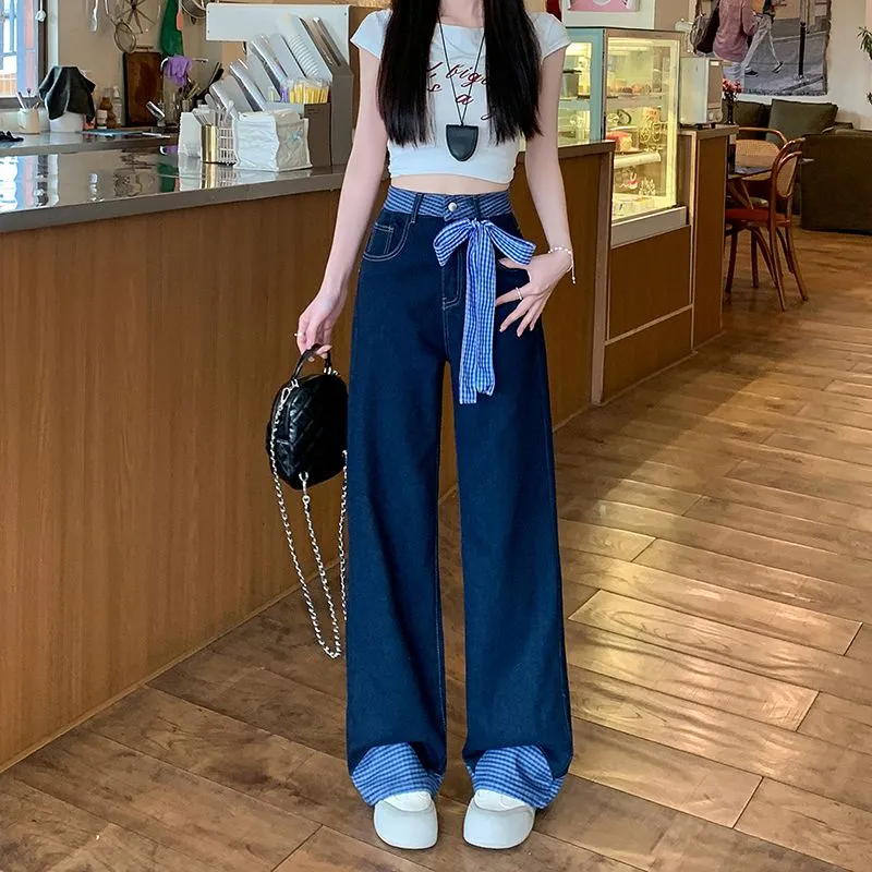 Flowers In Water Jeans Women's Blue-2