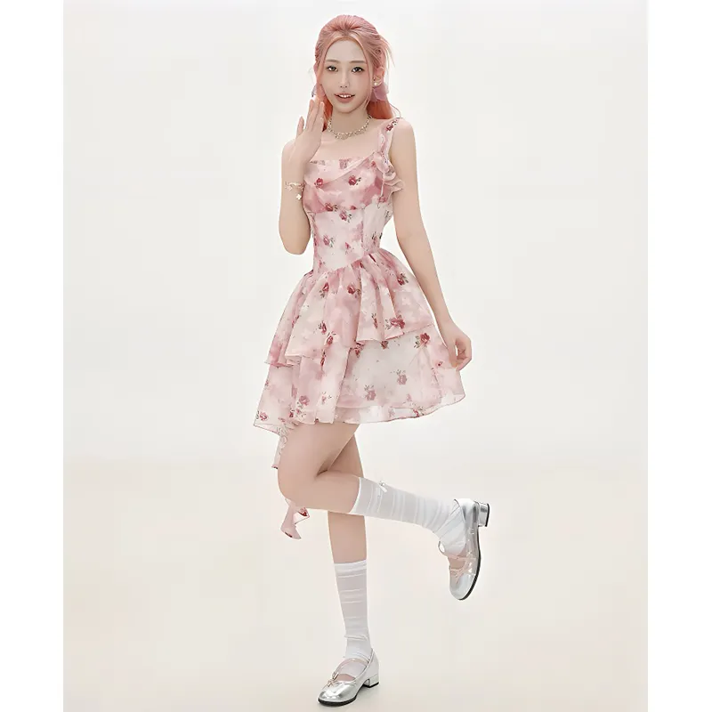 Flowers In Water Slip Dress Women's-2