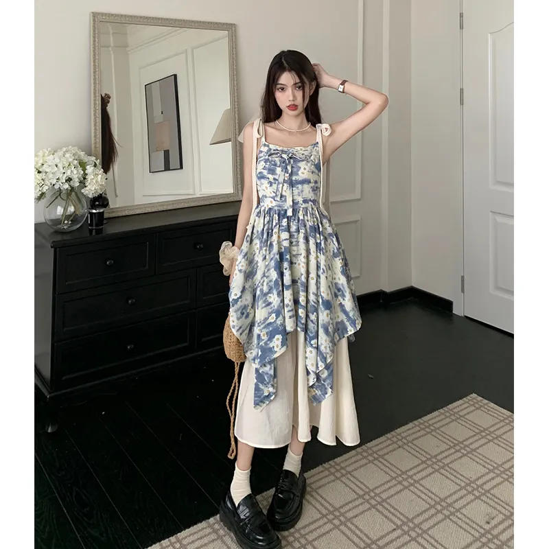 Flowers In Water Slip Dress Women's-3