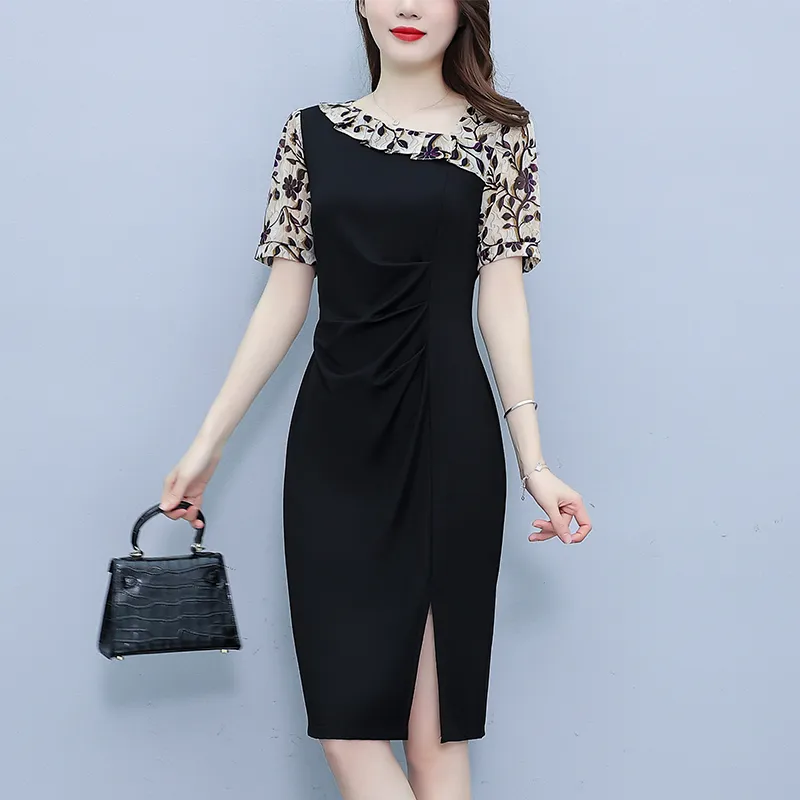 Flowers In Water Short Sleeved Dress Women's-3