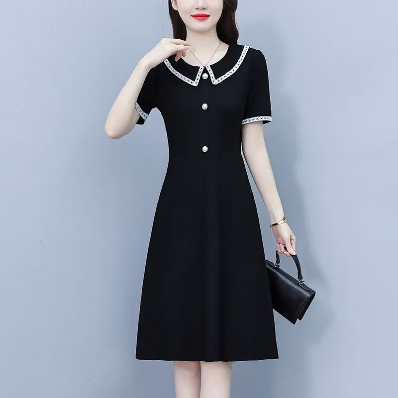 Flowers In Water Short Sleeved Dress Women's-5