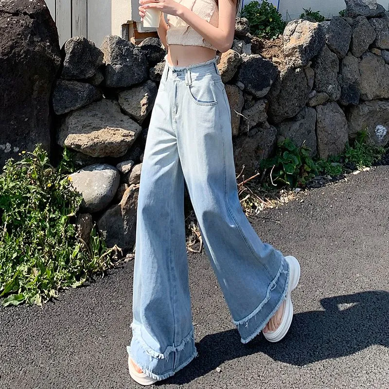 Flowers In Water Jeans Women's Light Blue-3