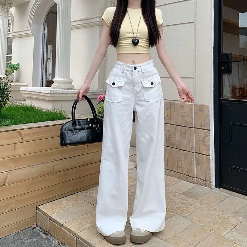Flowers in water Jeans Women's Image Color-4