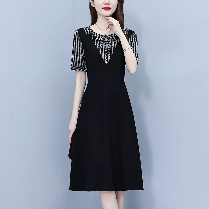 Flowers In Water Short Sleeved Dress Women's-3