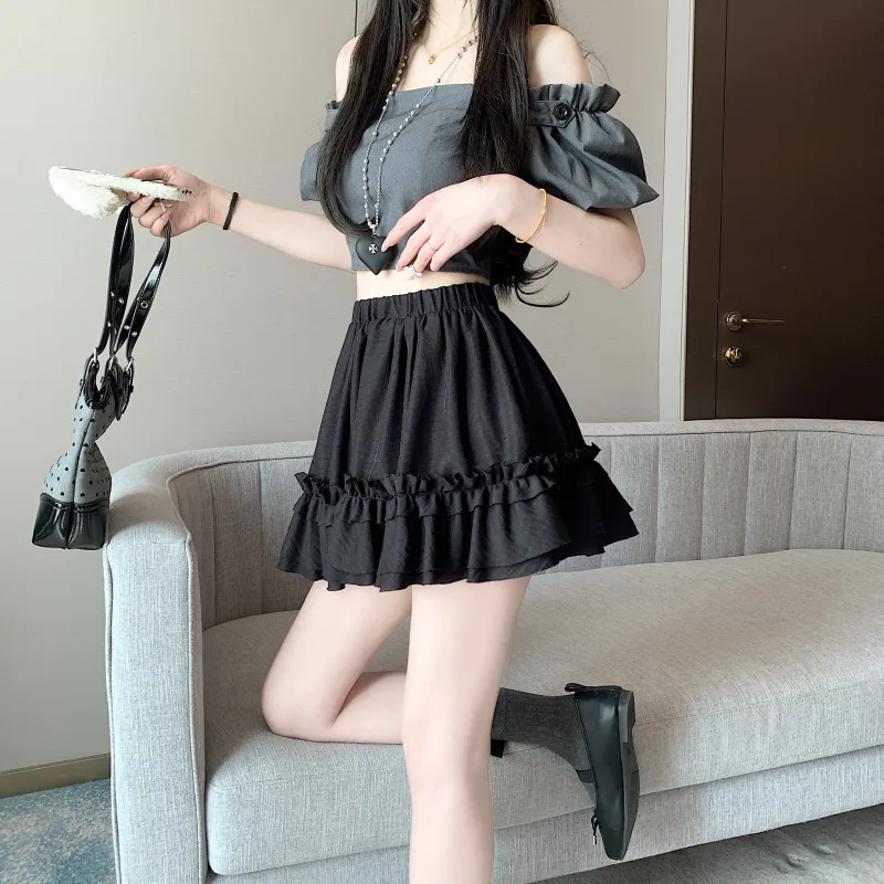 Flowers In Water Casual Short Skirts Women's-7
