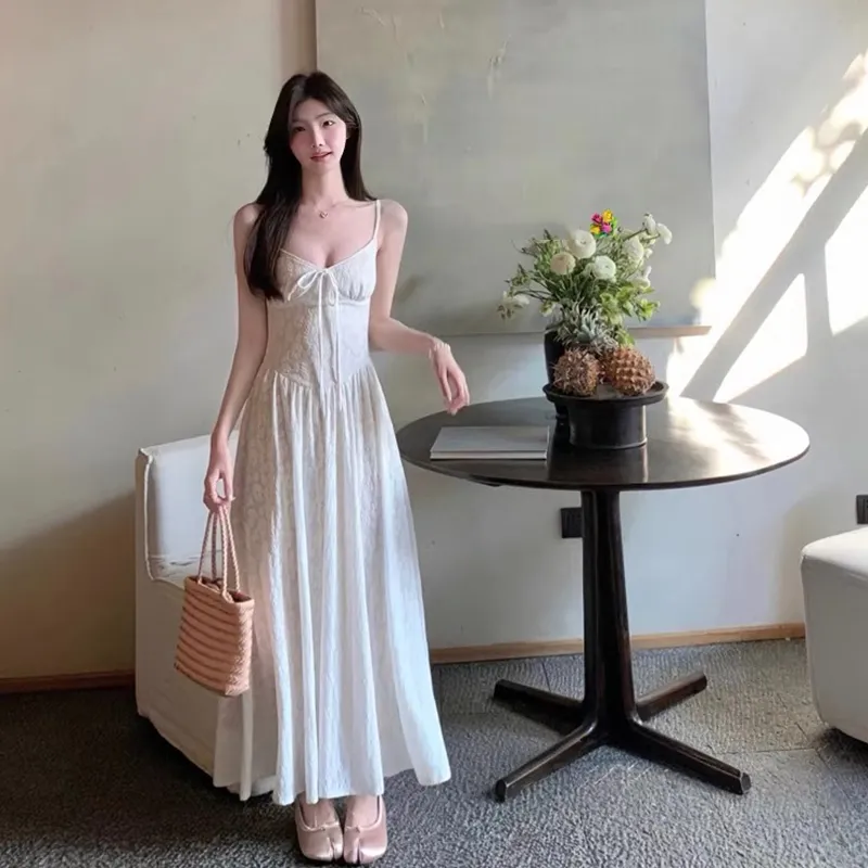 Flowers In Water Slip Dress Women's White-2