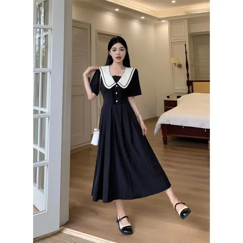 Flowers In Water Short Sleeved Dress Women's