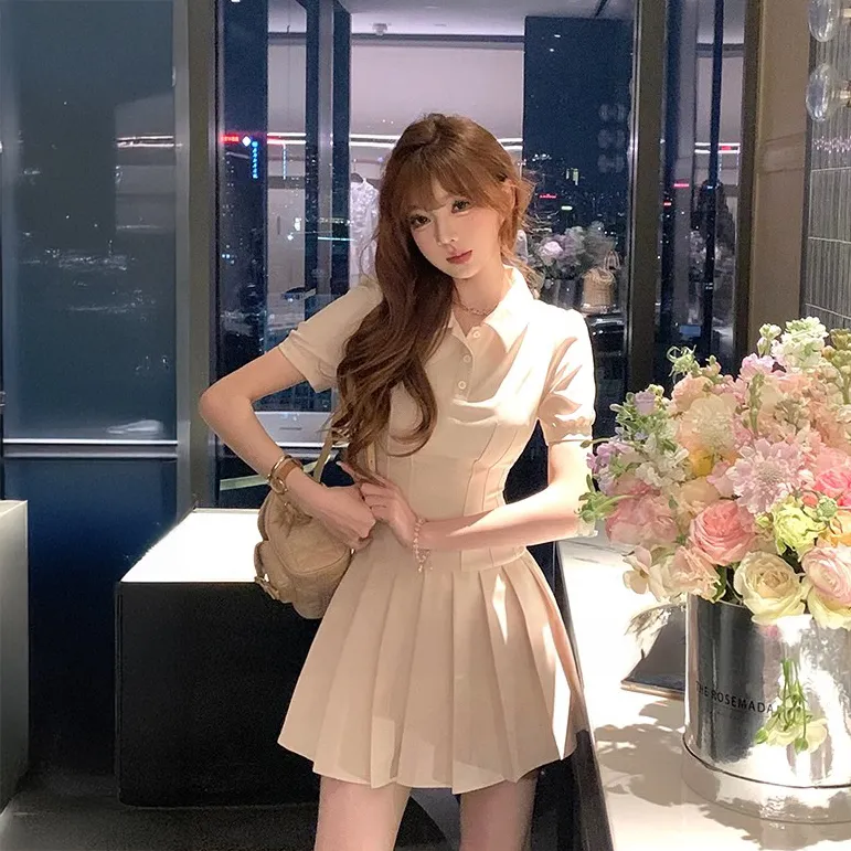 Flowers In Water Short Sleeved Dress Women's-6