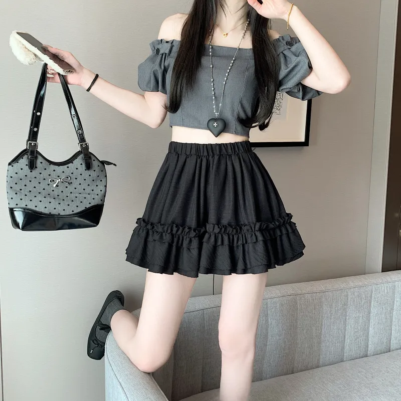 Flowers In Water Casual Short Skirts Women's-9