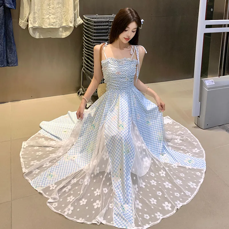 Flowers In Water Slip Dress Women's-2