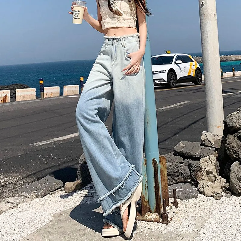 Flowers In Water Jeans Women's Light Blue-4