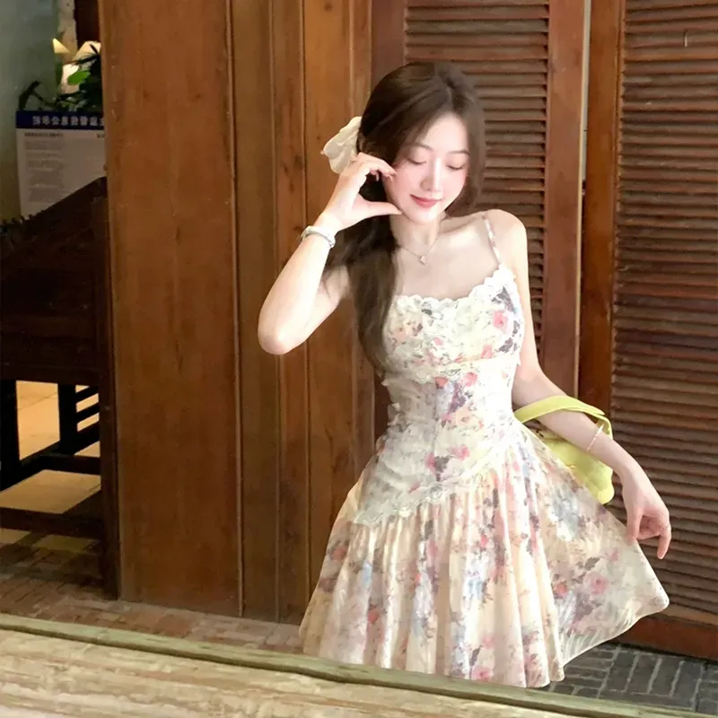 Flowers In Water Slip Dress Women's-2