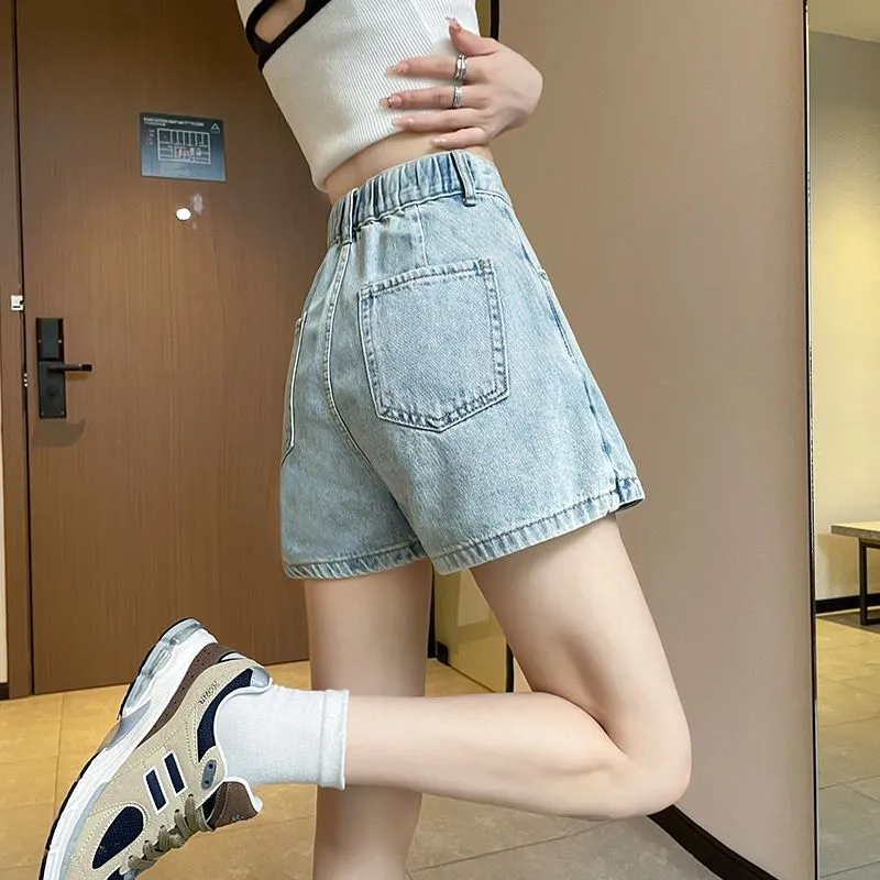 Flowers In Water Denim Short Skirts Women's-3