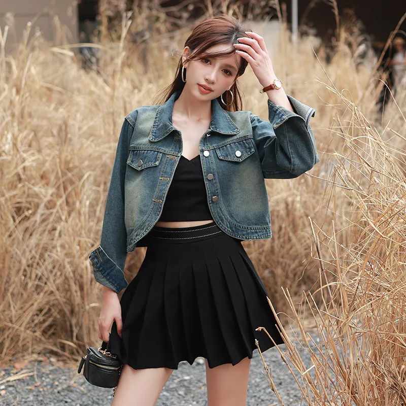 Flowers In Water Denim Jacket Women's-3