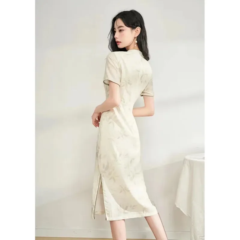 Flowers In Water Short Sleeved Dress Women's-6