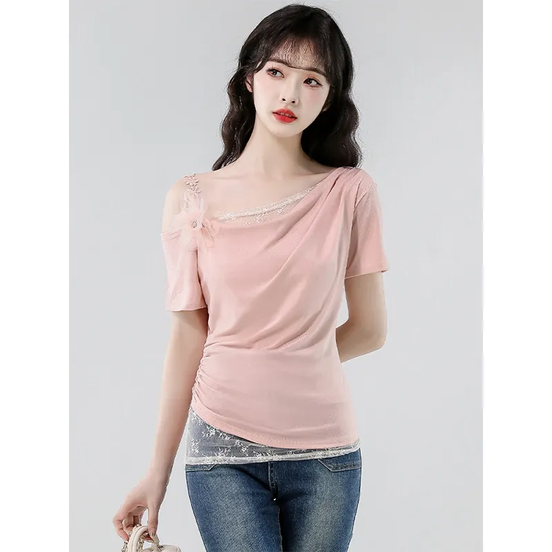Flowers In Water Regular T Shirt Women's-4