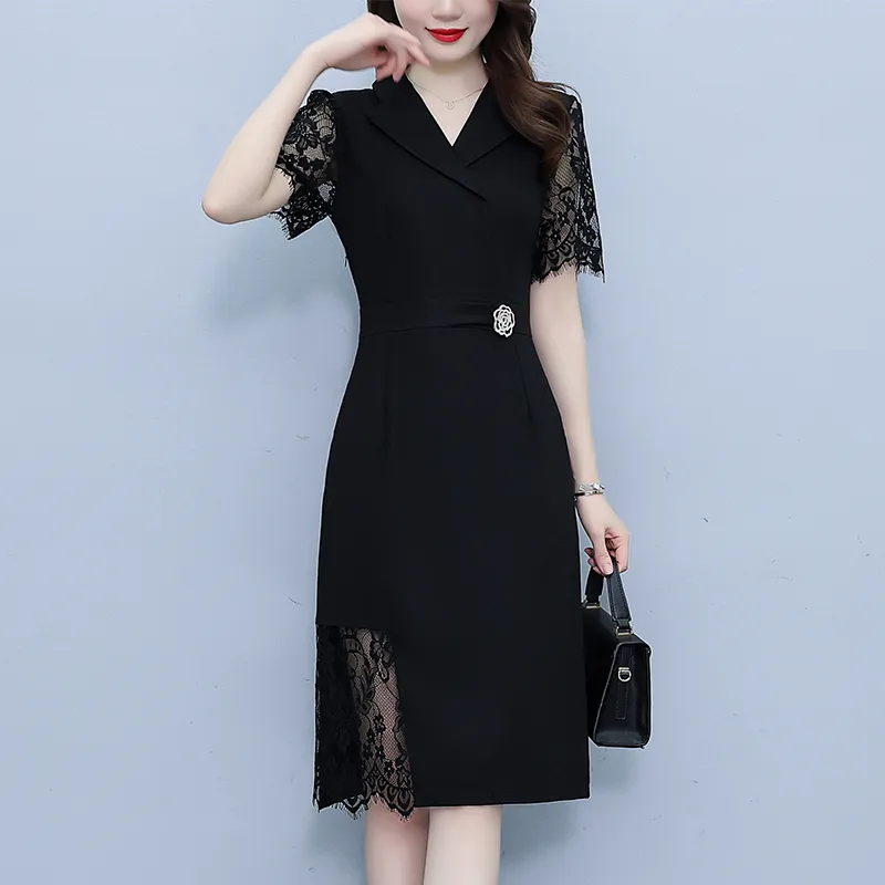 Flowers In Water Short Sleeved Dress Women's-4