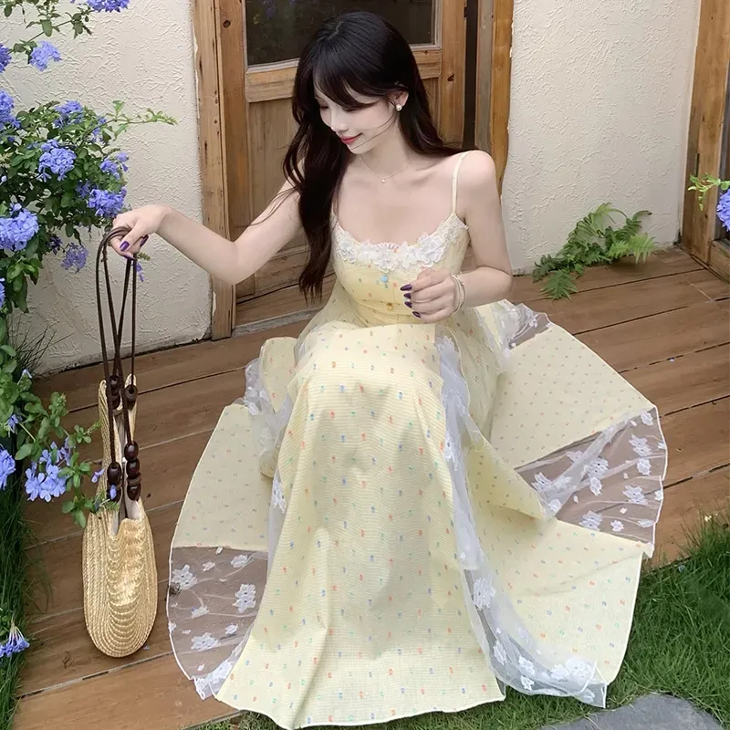Flowers In Water Slip Dress Women's-3