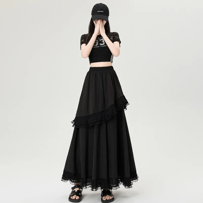 Flowers In Water Casual Long Skirt Women's-6