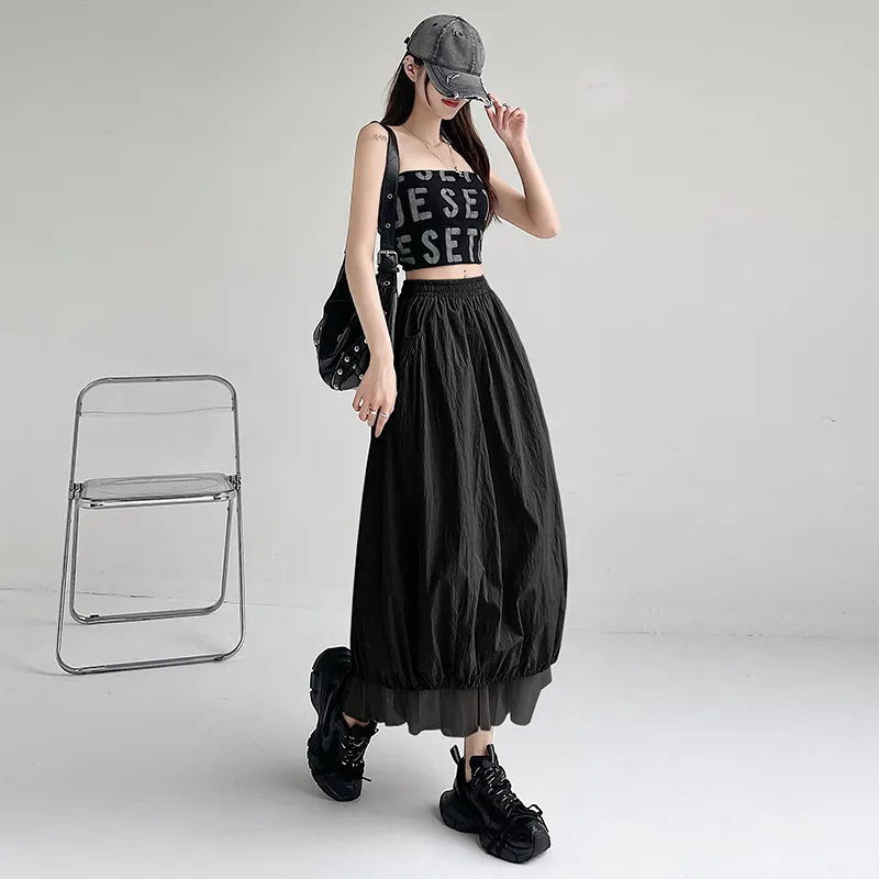 Flowers In Water Casual Long Skirt Women's-14