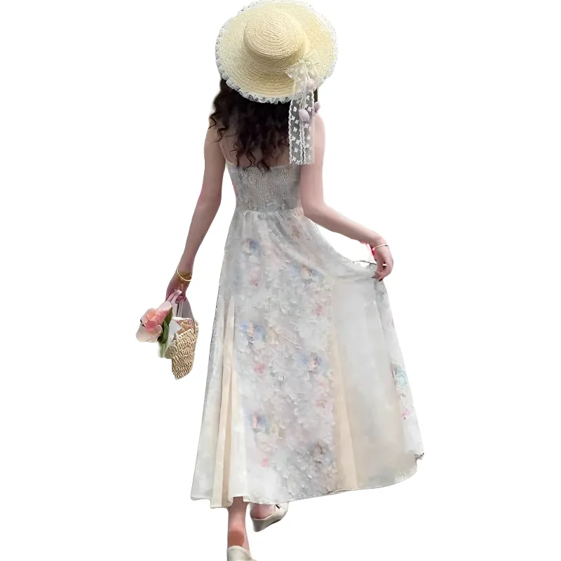 Flowers In Water Slip Dress Women's Multicolor-0