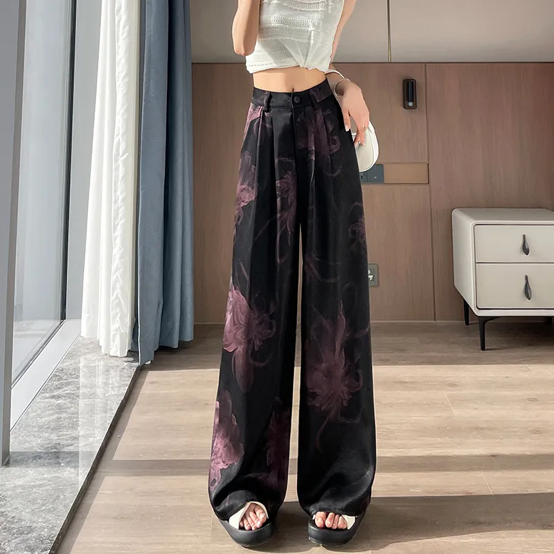 Flowers In Water Casual Pants Women's-11