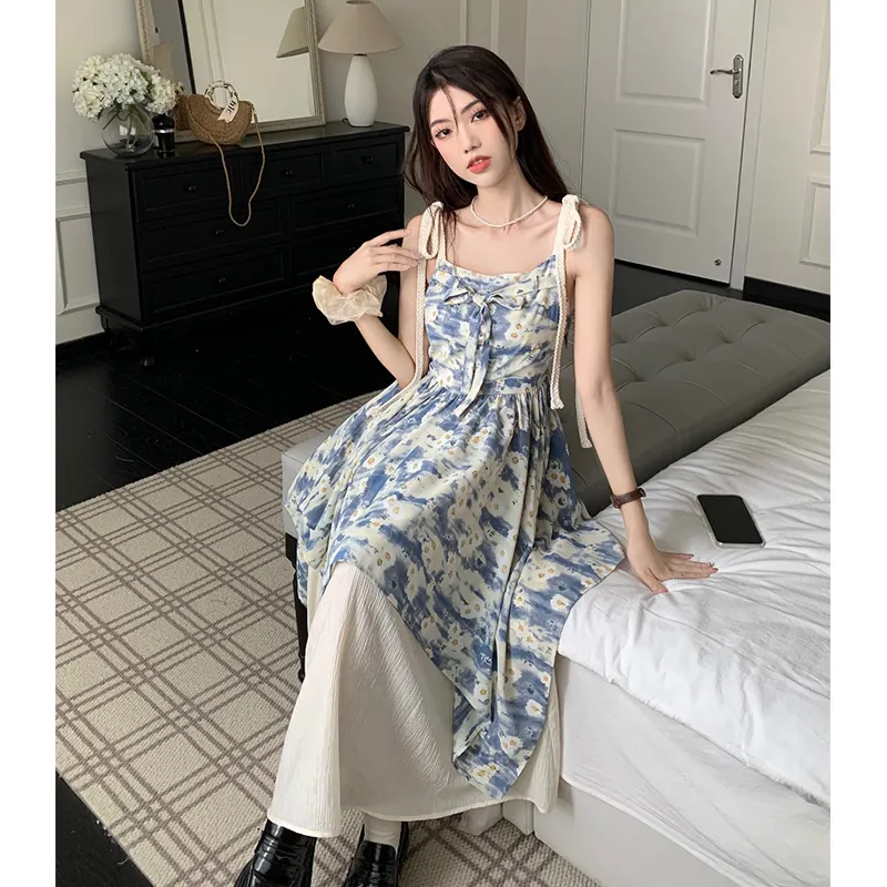 Flowers In Water Slip Dress Women's-6