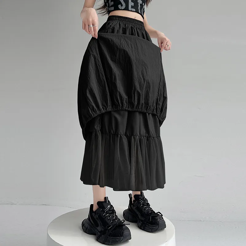 Flowers In Water Casual Long Skirt Women's-17