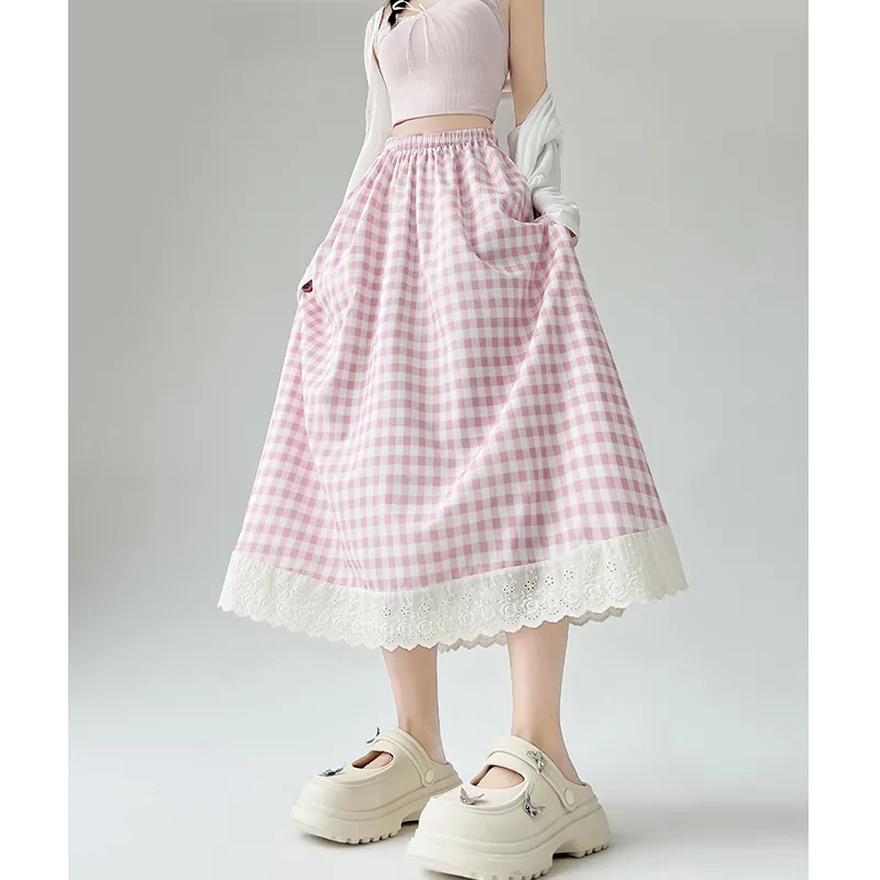 Flowers In Water Casual Long Skirt Women's-7