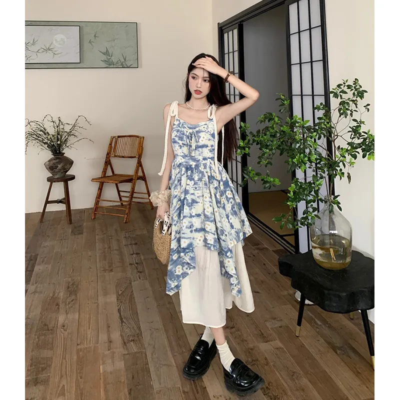 Flowers In Water Slip Dress Women's-7