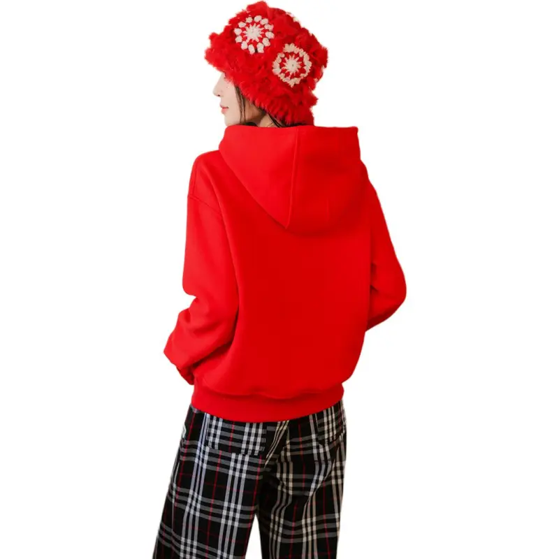Flowers In Water Sweatshirt Women's Red-1