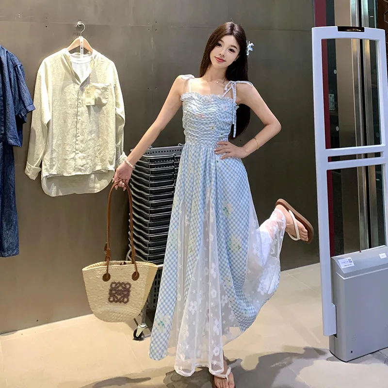 Flowers In Water Slip Dress Women's-3