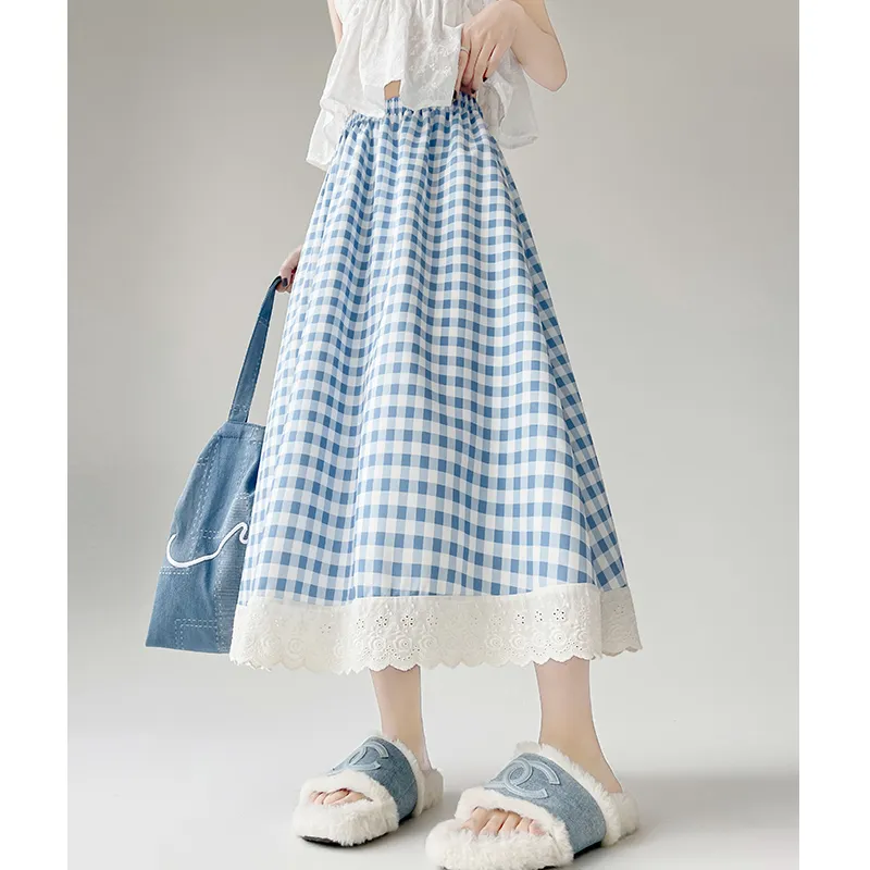 Flowers In Water Casual Long Skirt Women's-1