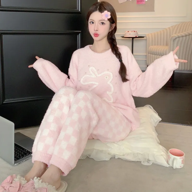 XIAFENYAN Pajama Set Women's Pink-3