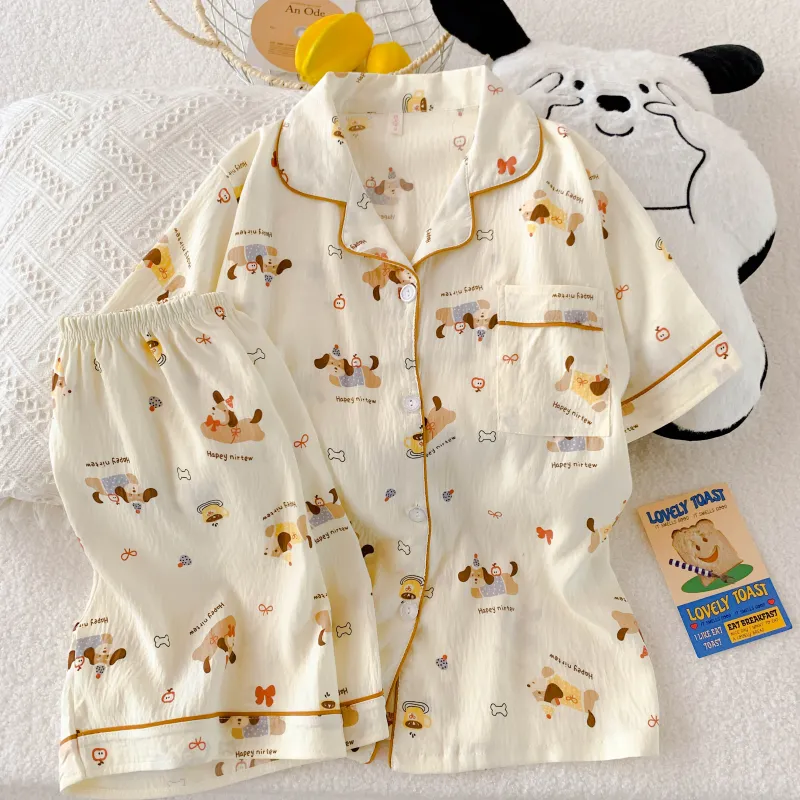 XIAFENYAN Pajama Set Women's Apricot-5