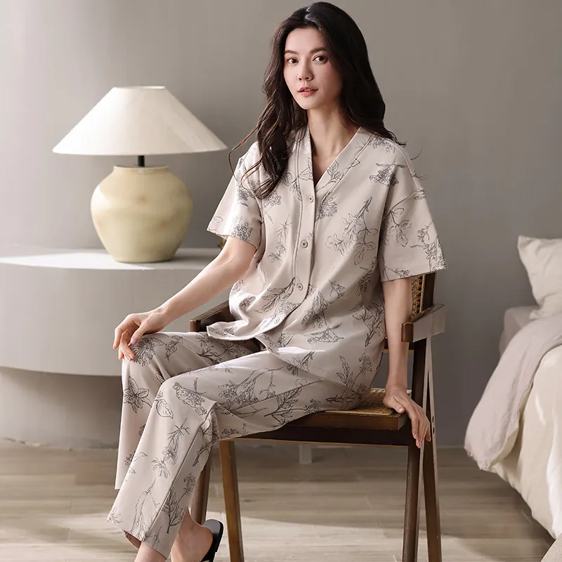 XIAFENYAN Pajama Set Women's Light Brown-2