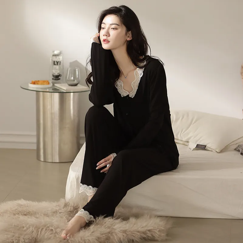 XIAFENYAN Pajama Set Women's Black-1