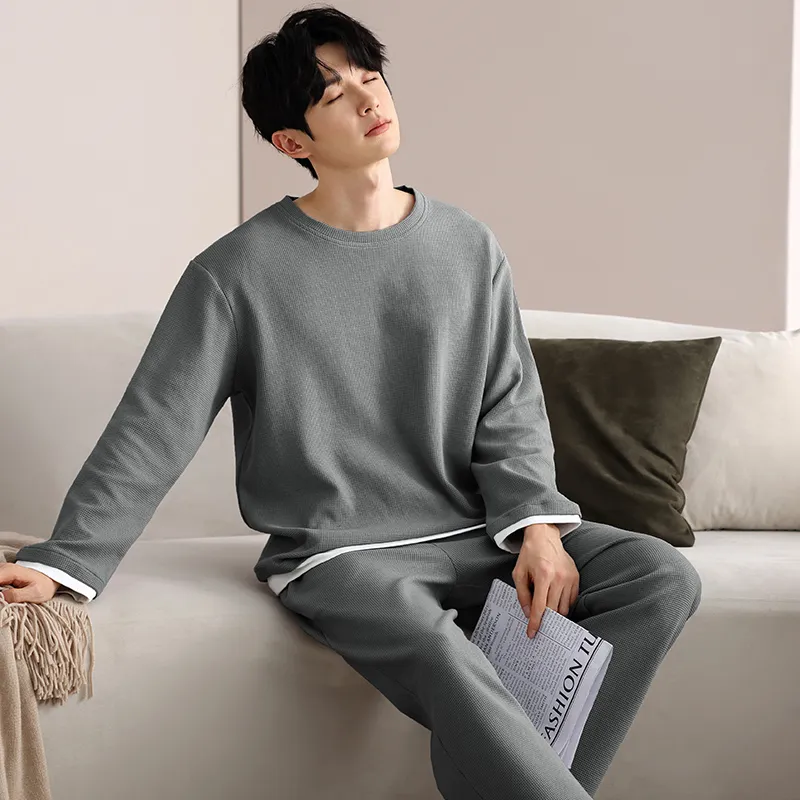 XIAFENYAN Pajama Set Men's Dark Gray-6
