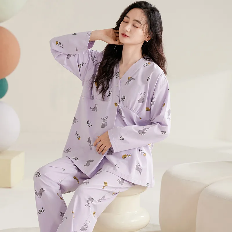 XIAFENYAN Pajama Set Women's Purple-4