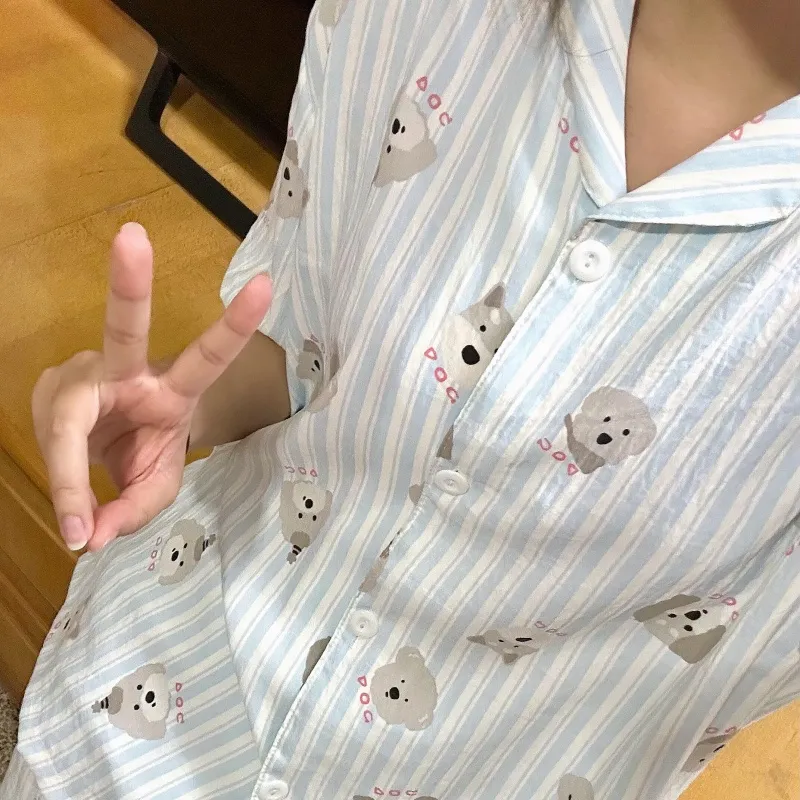 XIAFENYAN Pajama Set Women's Blue-3