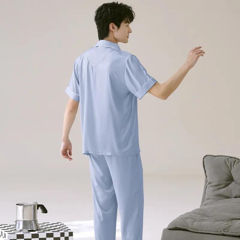XIAFENYAN Pajama Set Men's Sky Blue-7