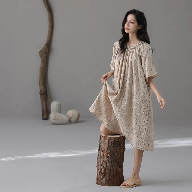 XIAFENYAN Nightgown Women's Light Brown-5