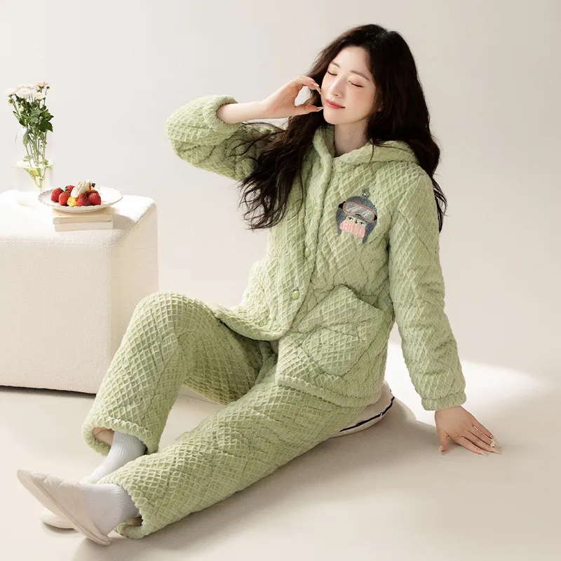 XIAFENYAN Pajama Set Women's Appa Green-3