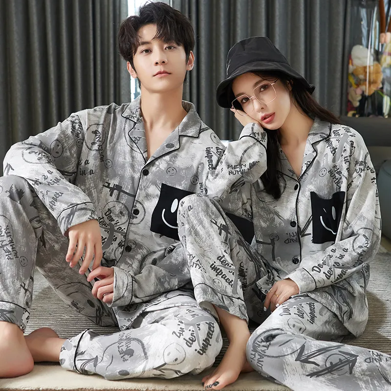 XIAFENYAN Pajama Set Unisex Gray-3