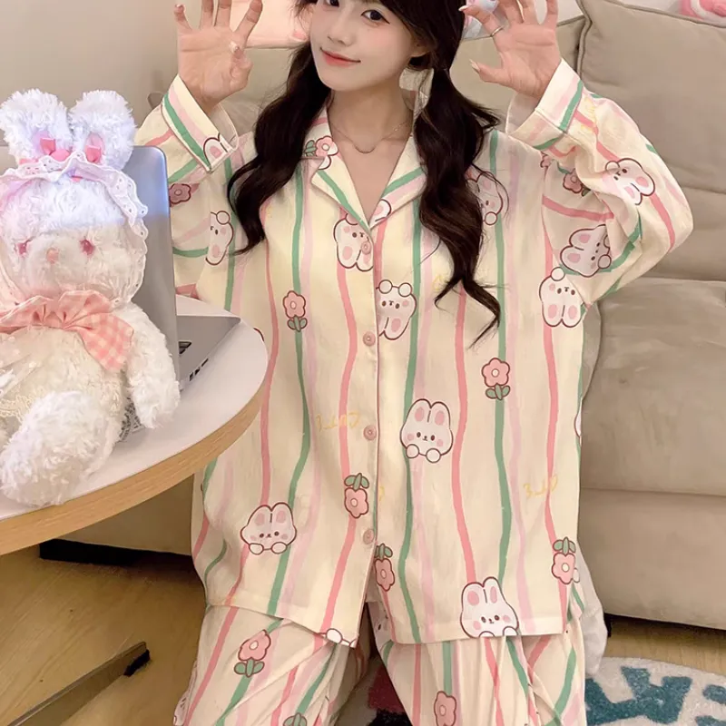 XIAFENYAN Pajama Set Women's Apricot-2