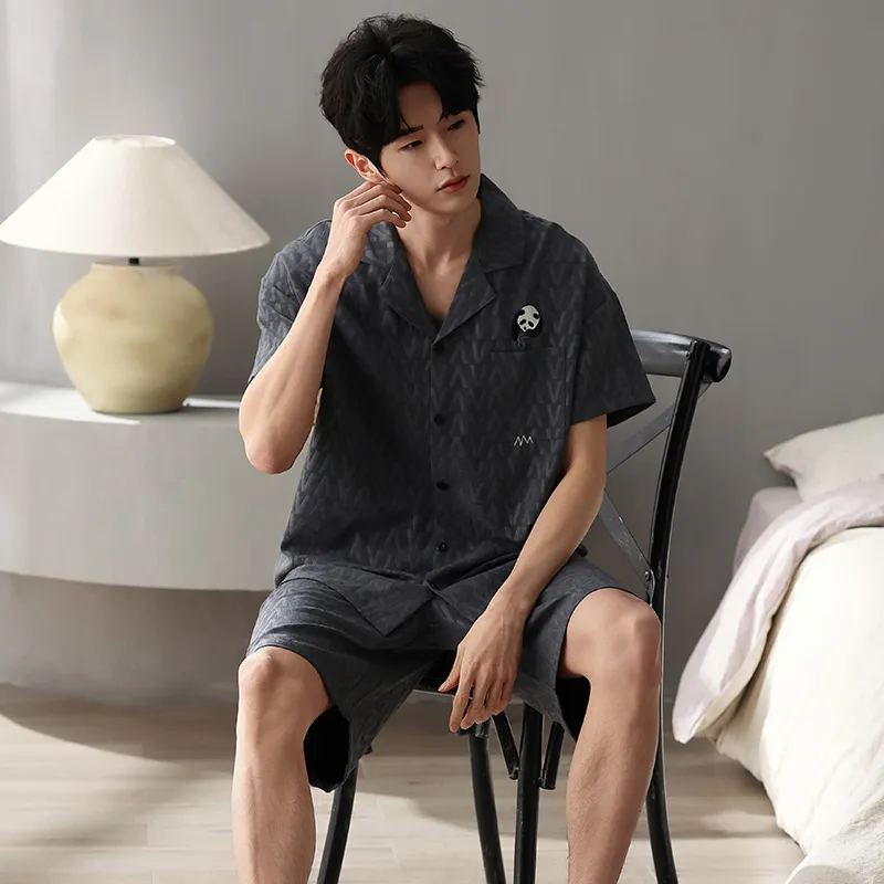 XIAFENYAN Pajama Set Men's Dark Gray-1