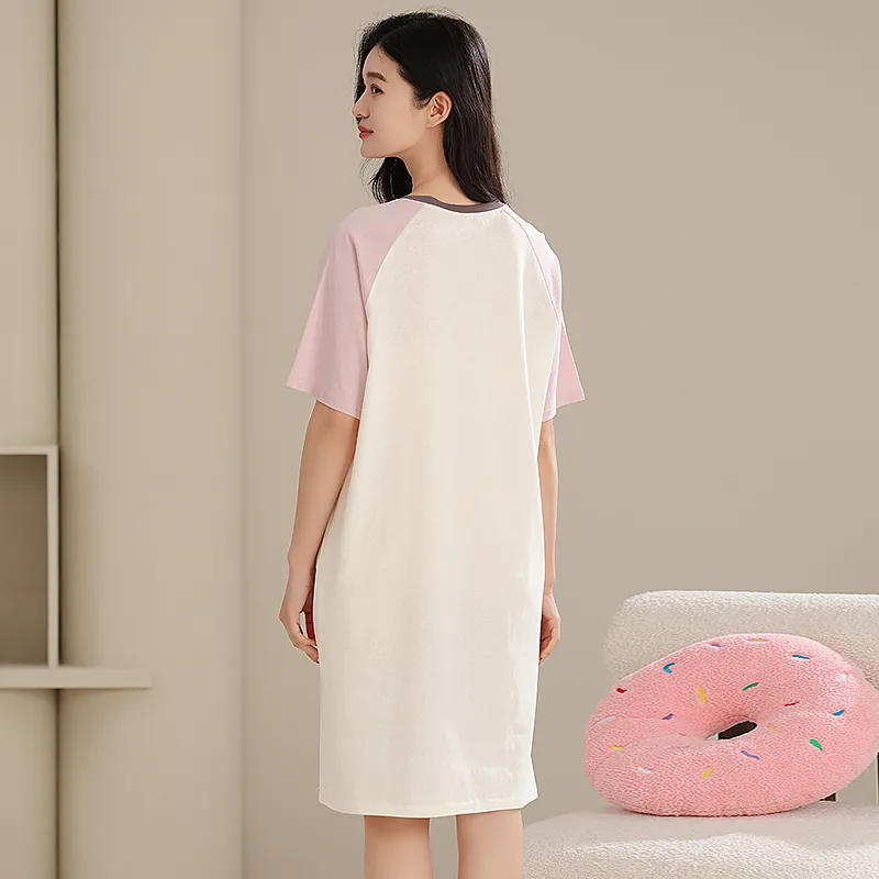XIAFENYAN Nightgown Women's Purple Pink-6