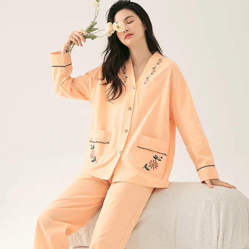 XIAFENYAN Pajama Set Women's Orange-3